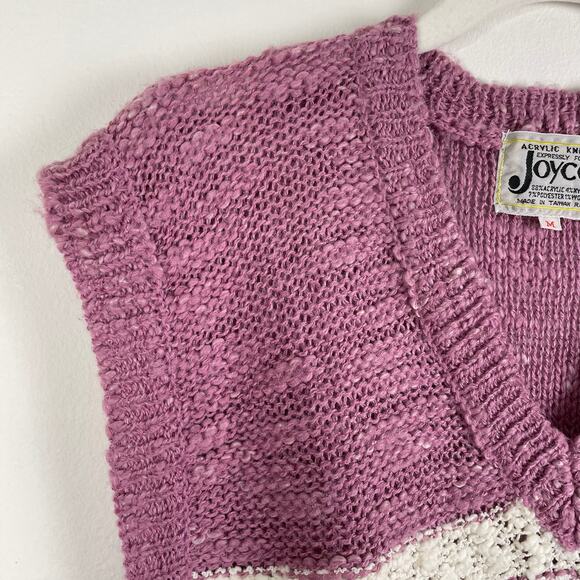 VTG 80s Expressly for Joyce Sweater Vest Striped Coquette Sleeveless Knit Preppy - Picture 8 of 14